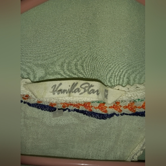 Bohemian country aesthetic blouse size medium cream color - Picture 4 of 5